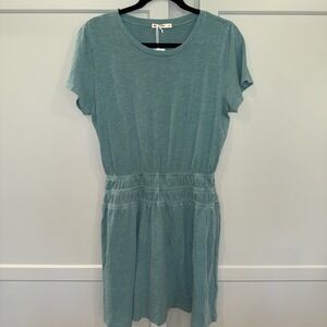 Marine Layer Esme Slub Dress Deep Aqua Medium NWT